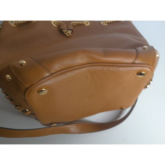 Michael Kors Alanis Large Pebbled Leather Bucket Bag Acorn New With Dust Bag - Picture 14 of 15